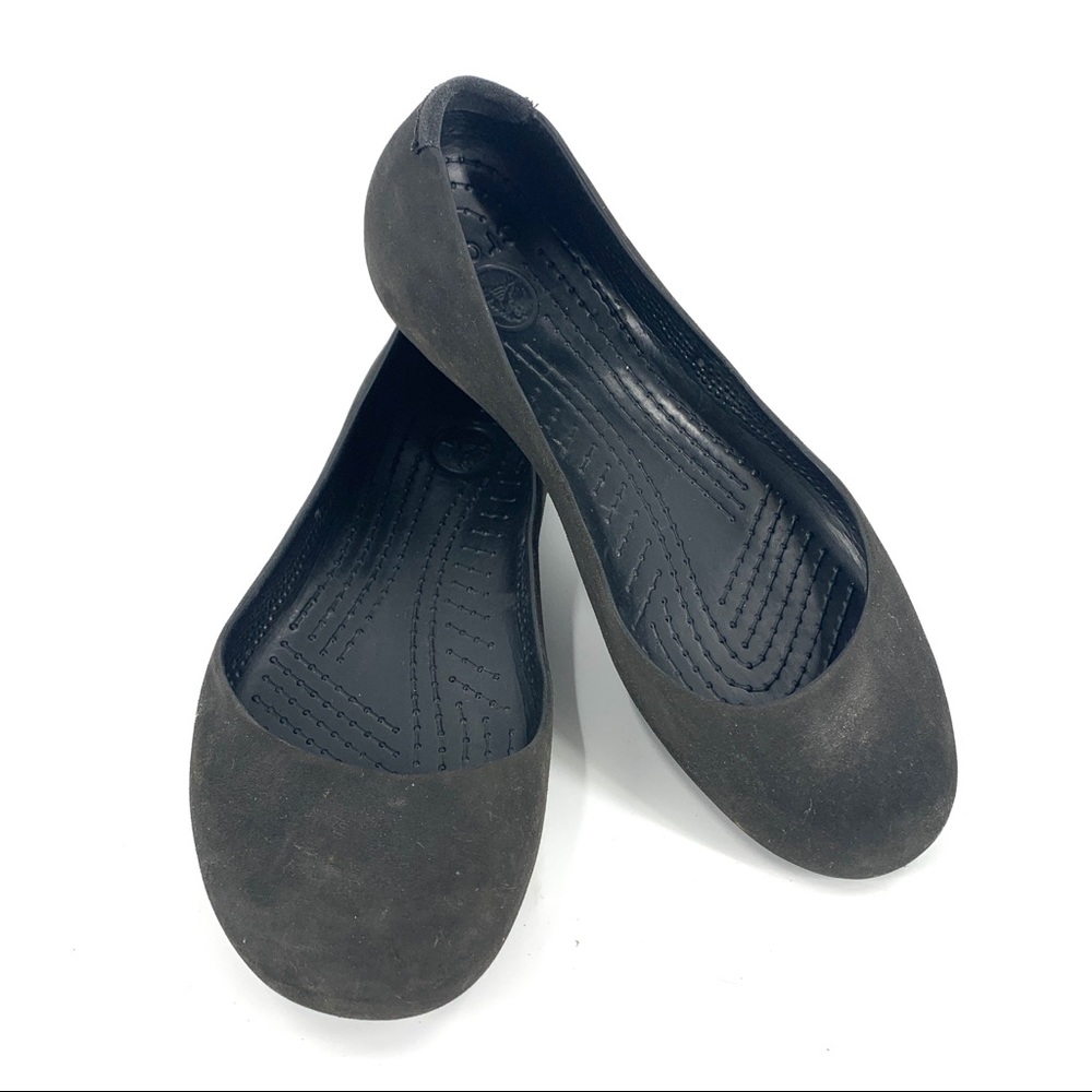 Crocs rubber black flats comfort shoes size 7